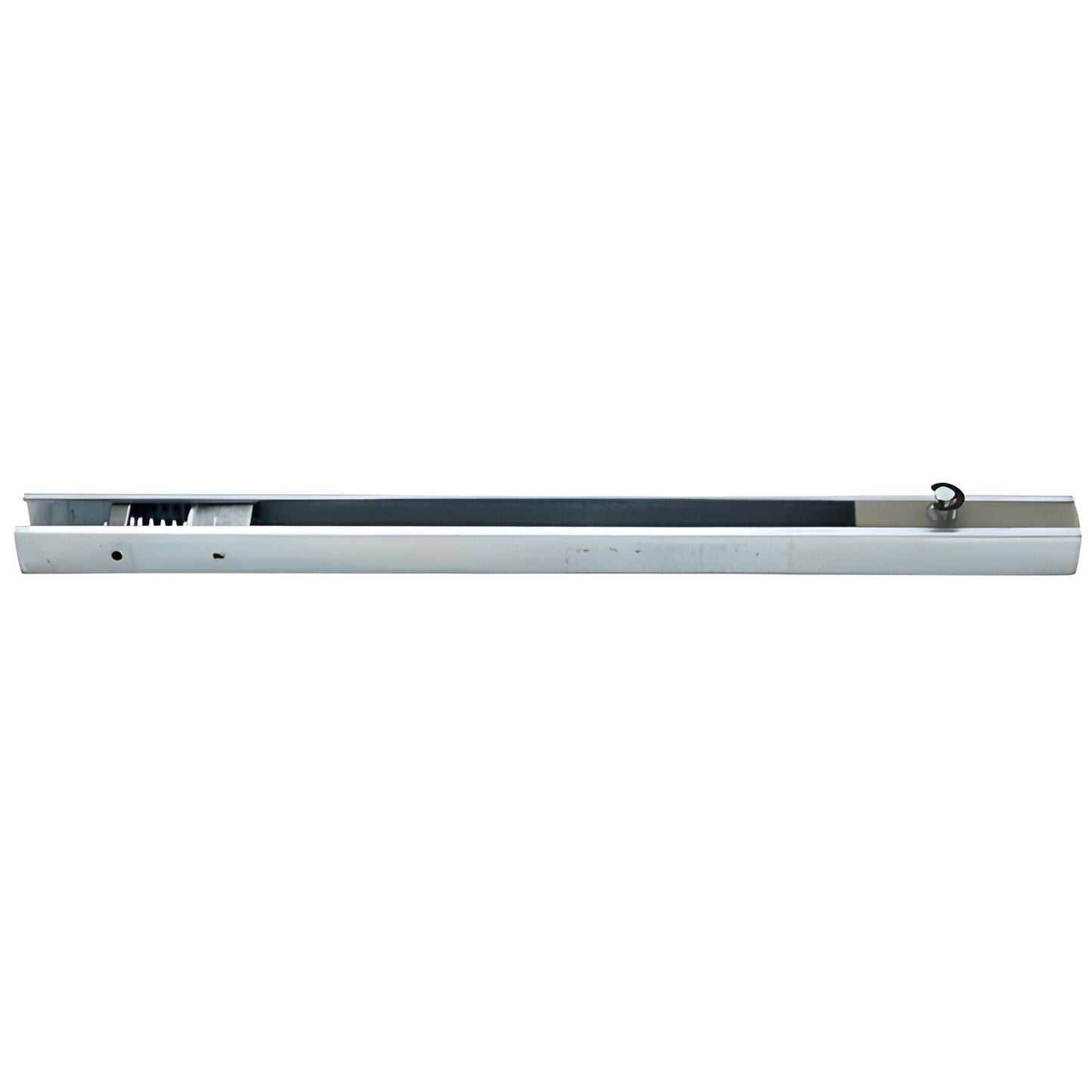 Steel 14" offset slide channel for overhead concealed door closers, 29/32" 25/32", for 7/8" aluminum top rail (SKU 20368)
