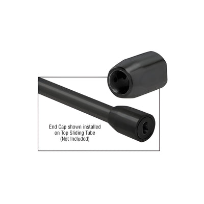 CRL Matte Black Laguna Series Top Sliding Tube Wall Mount End Cap