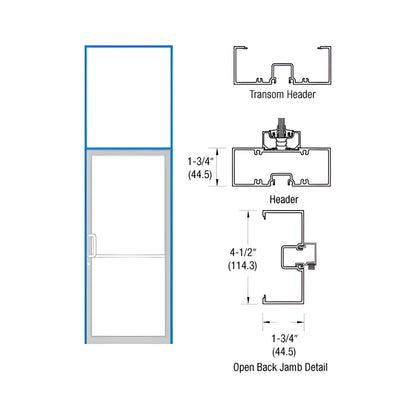 CRL-U.S. Aluminum Custom Sized and Custom KYNAR® Paint Series 450 Open Back Offset Pivot Transom Frame Complete (1F)