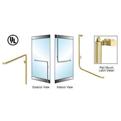 CRL-Blumcraft® Satin Brass Left Hand Reverse Rail Mount Keyed Access 'C' Exterior, Top Securing Panic Handle