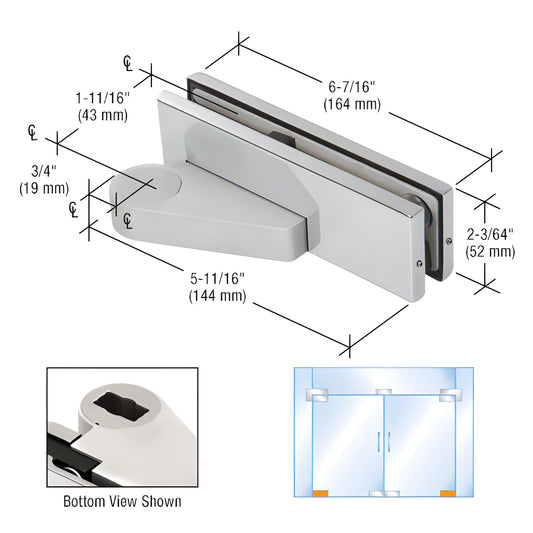 CRL Stainless Right Offset Bottom Patch Fitting for Glass Door