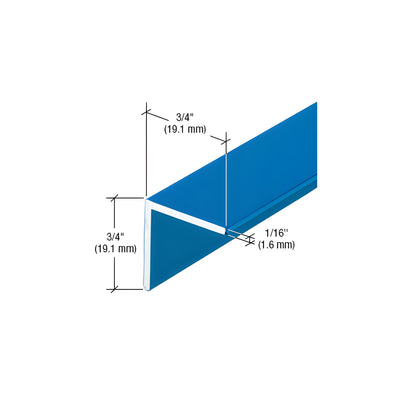CRL-U.S. Aluminum Custom KYNAR® Paint L-Bar 3/4" x 3/4" x 1/16" - 21'-2"