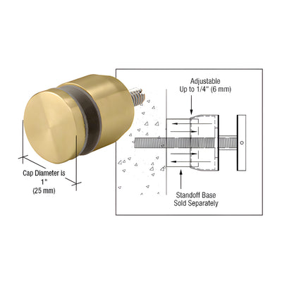 CRL Brass Adjustable Height Standoff Cap for 3/4" Base