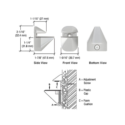 CRL Satin Chrome Adjustable Shelf Clamp