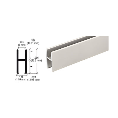 CRL Brushed Nickel Aluminum 'H' Bar for Use on All CRL Track Assemblies