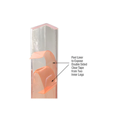 CRL Clear 1/2" x 1/2" L-Angle with Pre-Applied Tape - 95" Length