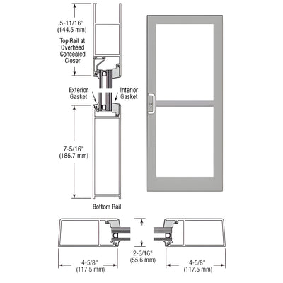 CRL-U.S. Aluminum IG600 Anodized Door, Panic + Concealed Closer