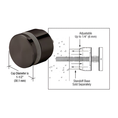 CRL Gun Metal Adjustable Height Standoff Cap for 1-1/4" Base