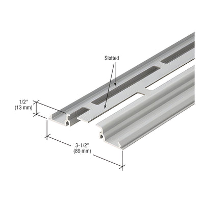 CRL-U.S. Aluminum Clear Anodized Slotted Shallow Pocket Insert for 1" Glass - 24'-2"