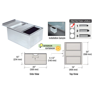 CRL Brushed Stainless Sliding Deal Drawer and Pass-Thru Bin