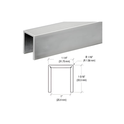 CRL Brushed Stainless Crisp Corner 11 Gauge Cap Railing for 3/4" Glass - 144"
