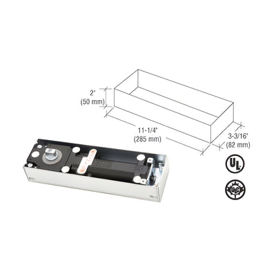Dormakaba® Model BTS75V Adjustable Spring Power Size 1 to 4, 105º Hold Open Floor Mounted Door Closer Body in Cement Case