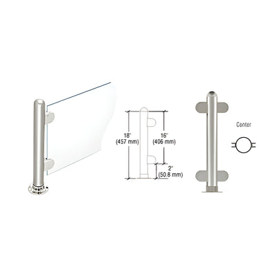 CRL Polished Stainless 18" Round PP07 Elegant Series Counter/Partition Center Post with Air Space