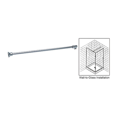 CRL Polished Chrome Frameless Shower Door Fixed Panel Wall-to-Glass Support Bar for 3/8" to 1/2" Thick Glass