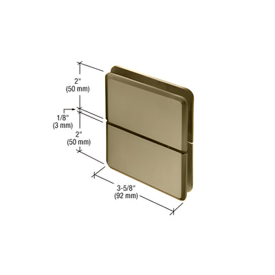 CRL Brushed Bronze Prima 02 Series Glass-To-Glass Mount Hinge