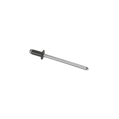 CRL Black 1/8" Diameter, 1/16" to 1/8" Grip Range Aluminum Mandrel and Rivet - 1000 Pack