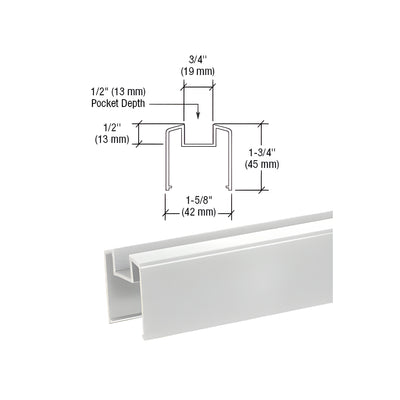 CRL Metallic Silver 200, 300, 350, and 400 Series Bottom Rail for Glass 241" Long