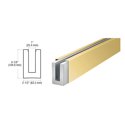 CRL B5S Series Polished Brass Custom Square Base Shoe Undrilled for 1/2" Glass