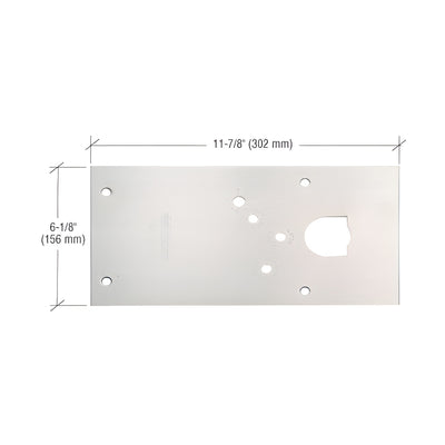 Rixson® Satin Chrome 28 Series Center-Hung Right Hand Floor Mounted Door Closer Cover Plate