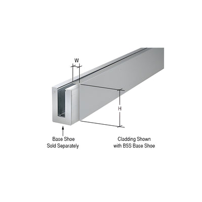 CRL Brushed Stainless 120" Cladding for B5S Series Standard Square Aluminum Base Shoe