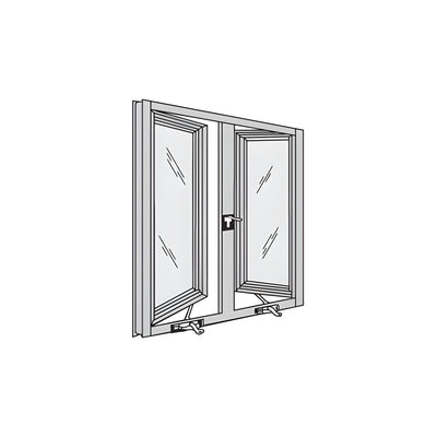 CRL-U.S. Aluminum Custom KYNAR® Paint 7200 Series Double Out-Swing Casement Windows