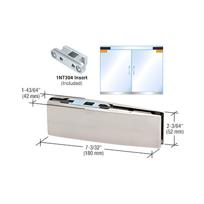 CRL Brushed Stainless Curved Top Door Patch Fitting with 1NT304 Insert