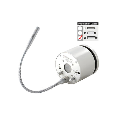 CRL Satin Anodized 115V AC Protection Level 3 Bullet Resistant "X" Model Thru-Glass Two-Way Electronic Communicator