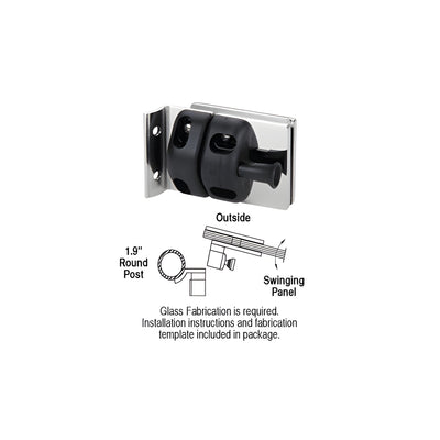 CRL 316 Polished Stainless 1.9" Round Post Mount Gate Latch