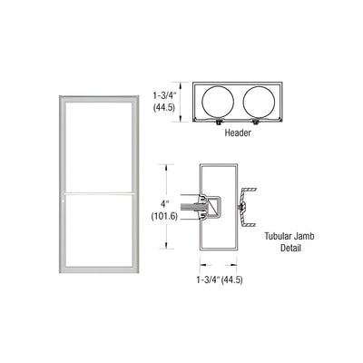 CRL-U.S. Aluminum Clear Anodized 39-1/2" x 85-3/4" 400 Series Up and Over Single Door Frame for Center Hung OHCC