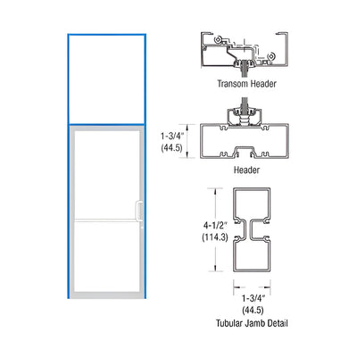 CRL-U.S. Aluminum Custom Sized Bronze Black Anodized Series 450 Tubular Offset Pivot Transom Frame Complete (1FT)