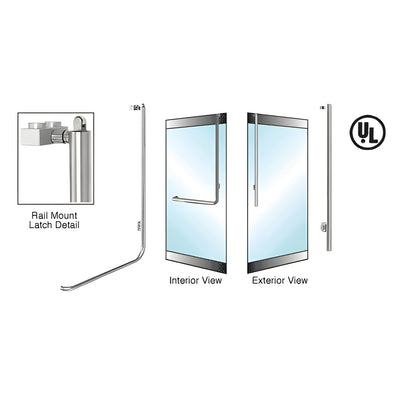 CRL-Blumcraft® Polished Stainless Right Hand Reverse Rail Mount Keyed Access "JS" Exterior, Top Securing Panic Handle