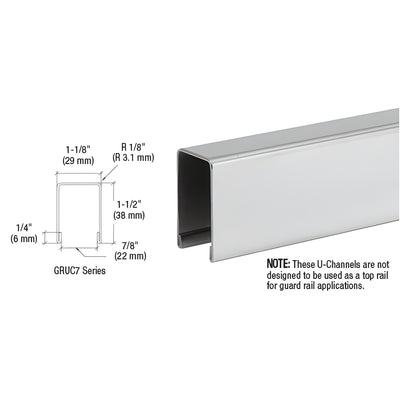 CRL Polished Stainless U-Channel Cap for 3/4" Glass
