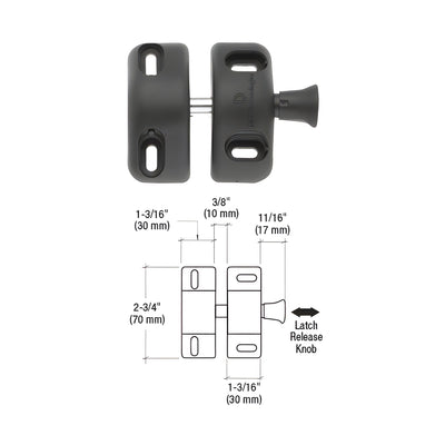 CRL Black Magna-Latch "Side Pull" Gate Latch