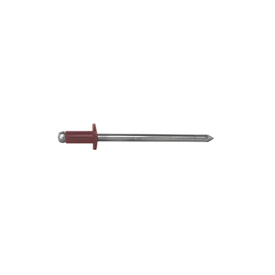 CRL Brown 1/8" Diameter, 3/16" to 1/4" Grip Range Aluminum Mandrel and Rivet - 1000 Pack