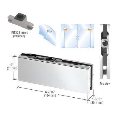 CRL Polished Stainless Top Door Patch Fitting with 1NT303 Insert