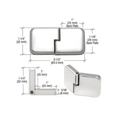 CRL Chrome UV Bond Classic Series Glass Door Hinge