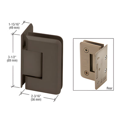 CRL Oil Rubbed Bronze Pinnacle 044 Series Wall Mount Offset Back Plate Hinge