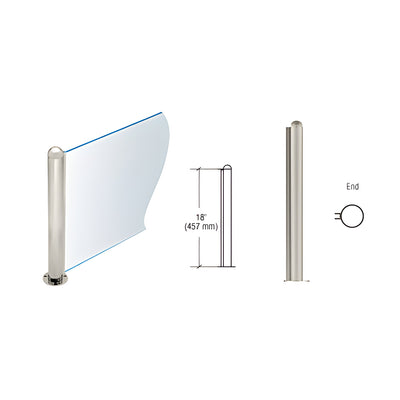 CRL Brushed Stainless 18" Round PP09 Elegant Series Counter/Partition End Post
