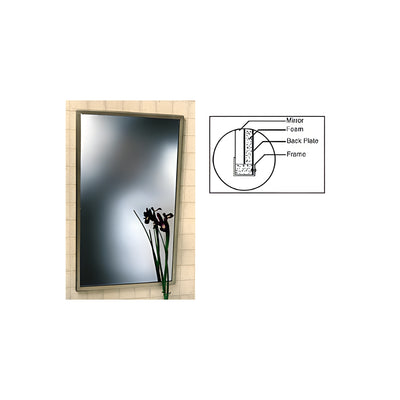 CRL Stainless Steel 18-3/4" x 36-3/4" Deluxe Theft-Proof Framed Mirror