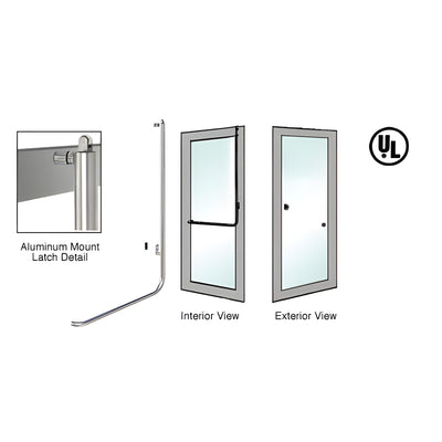 CRL-Blumcraft® Brushed Stainless Right Hand Reverse Aluminum Door Mount Keyed Access "Z" Exterior, Top Securing Panic Handle
