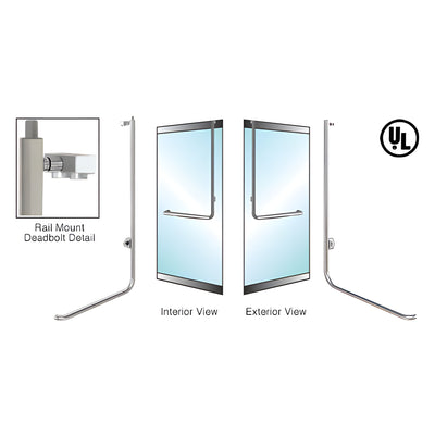 CRL-Blumcraft® Brushed Stainless Right Hand Reverse Low Profile Mount "D" Cylinder/Thumbturn Deadbolt Handle