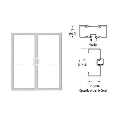 CRL-U.S. Aluminum Custom Size Clear Anodized Class 1 Series 451 Open Back Gear Hinge Up and Over Frame Complete (2F)