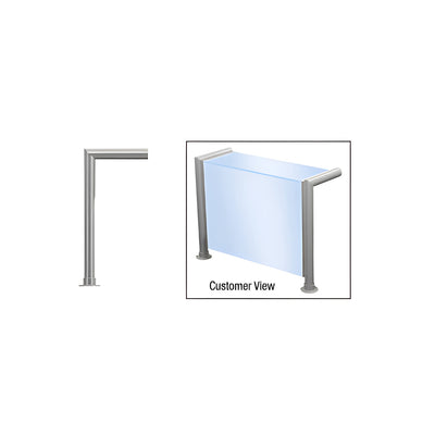 CRL Elegant Series Center Post Sneeze Guard for 3/8" (10 mm) Glass, 18" High, 12" Shelf, 1-1/2" Diameter, 2" Air Gap