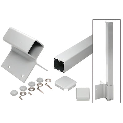 CRL Silver Metallic 42" 100 Series 90º Fascia Mount Post Kit