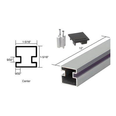 CRL Satin Anodized 12" Center Aluminum Counter Post