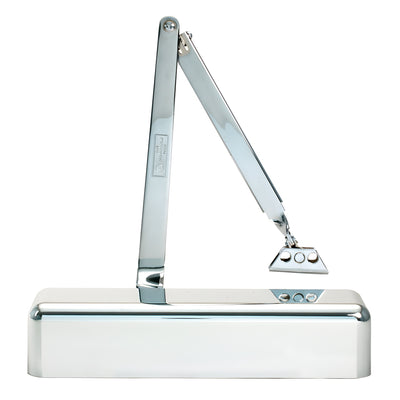 CRL Polished Chrome Adjustable Spring Power Size 1/2 to 4 Surface Mount Door Closer