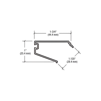 CRL-U.S. Aluminum Transition 1/4" Glazing Pocket Reducer, Mill- 24'-2"