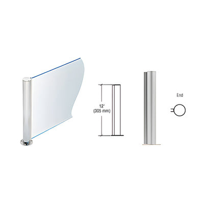 CRL Brushed Stainless 12" Round PP08 Elegant Series Counter/Partition End Post