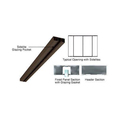 CRL Oil Rubbed Bronze 4" Header With Glazing Pocket Only Custom Length