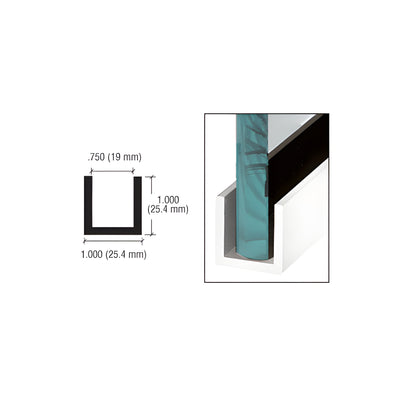 CRL Brite Anodized Wet / Dry Glaze 1" Deep U-Channel Custom Length